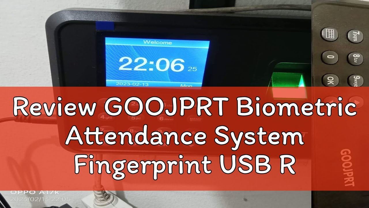 Review GOOJPRT Biometric Attendance System Fingerprint USB Reader Time Clock Employee Control Elect