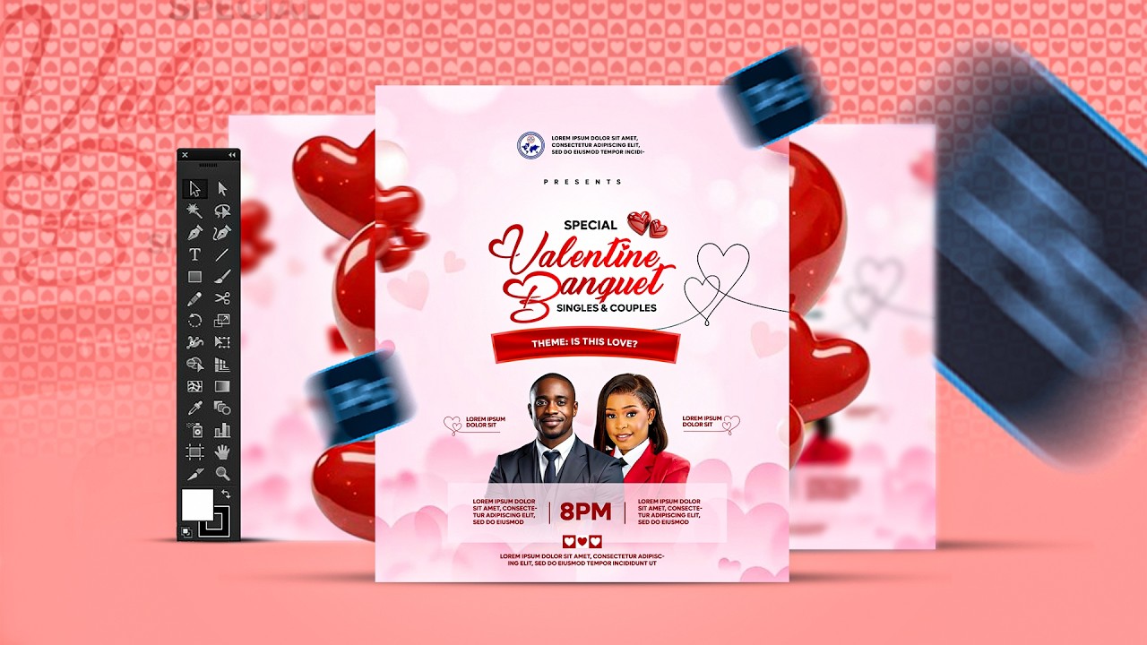 Design a Beautiful Valentine's Church Flyer in Photoshop | For Beginners