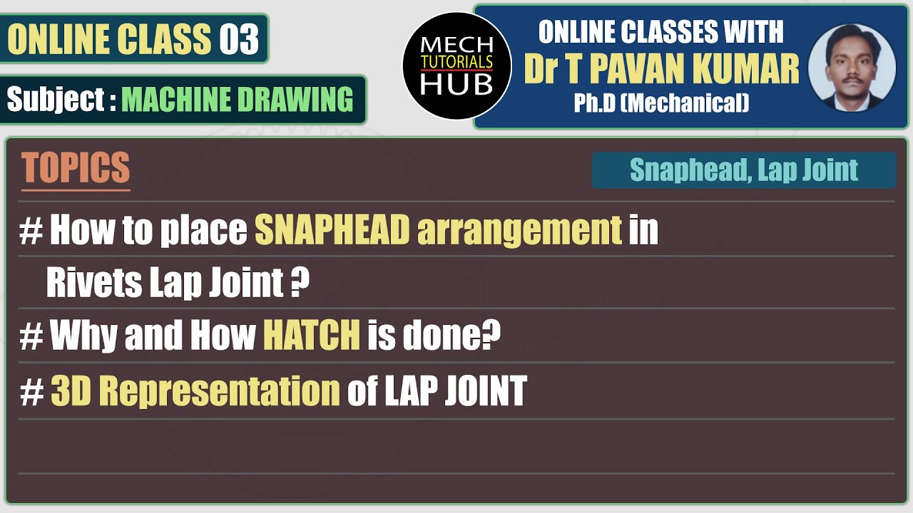 Online Class 03 | How to place Snaphead Arrangement? | Mech Tutorials Hub | Online Tutorials