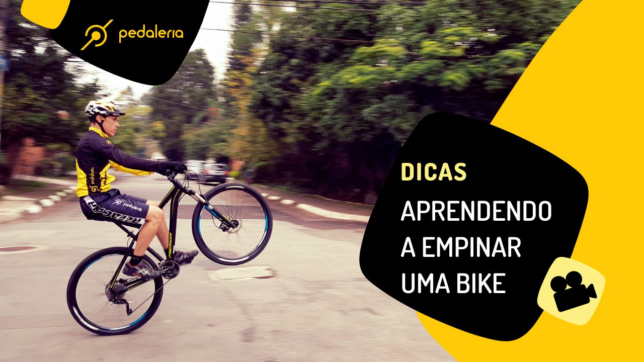 Aprendendo a empinar a bike. Pedaleria