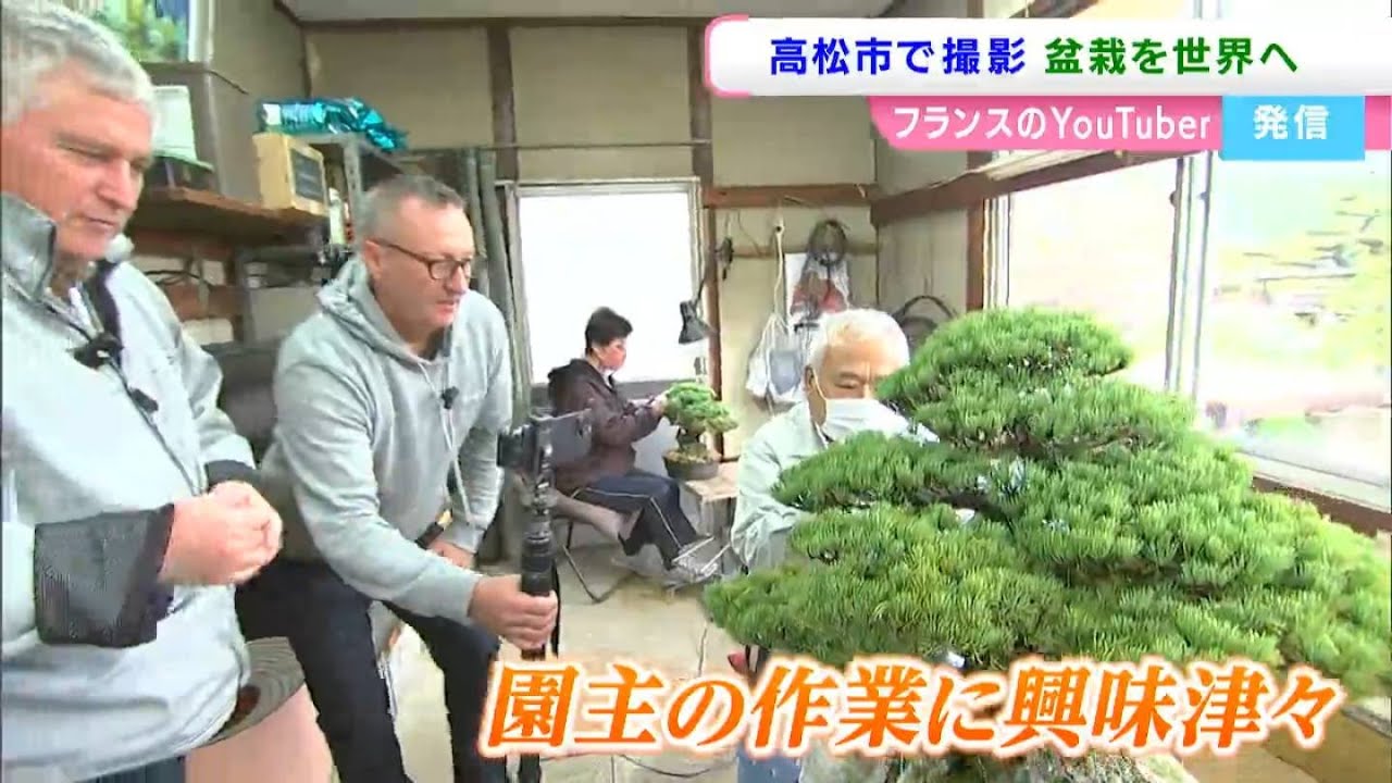 フランスの盆栽YouTuberが高松市の盆栽園を撮影　&ldquo;高松盆栽&rdquo;の魅力を世界に発信【香川】