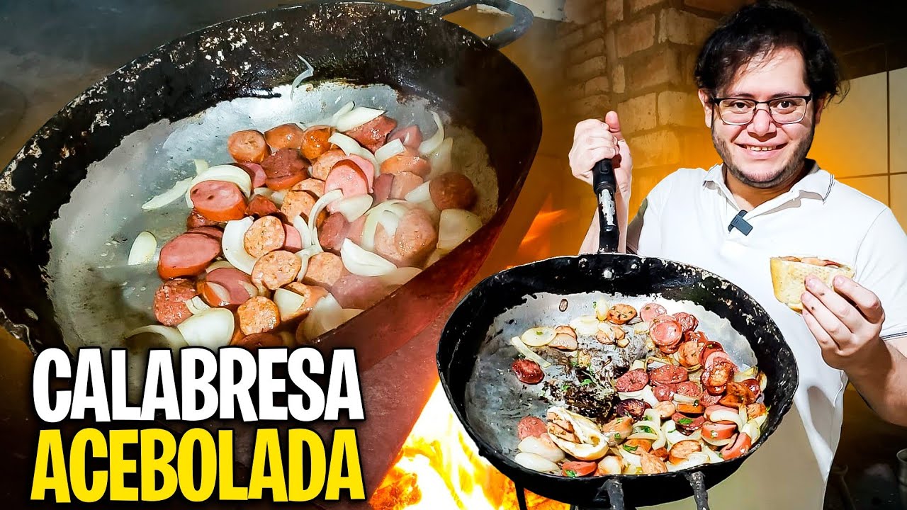 Calabresa Acebolada no Fogão a Lenha - #fy #receitas #sitio