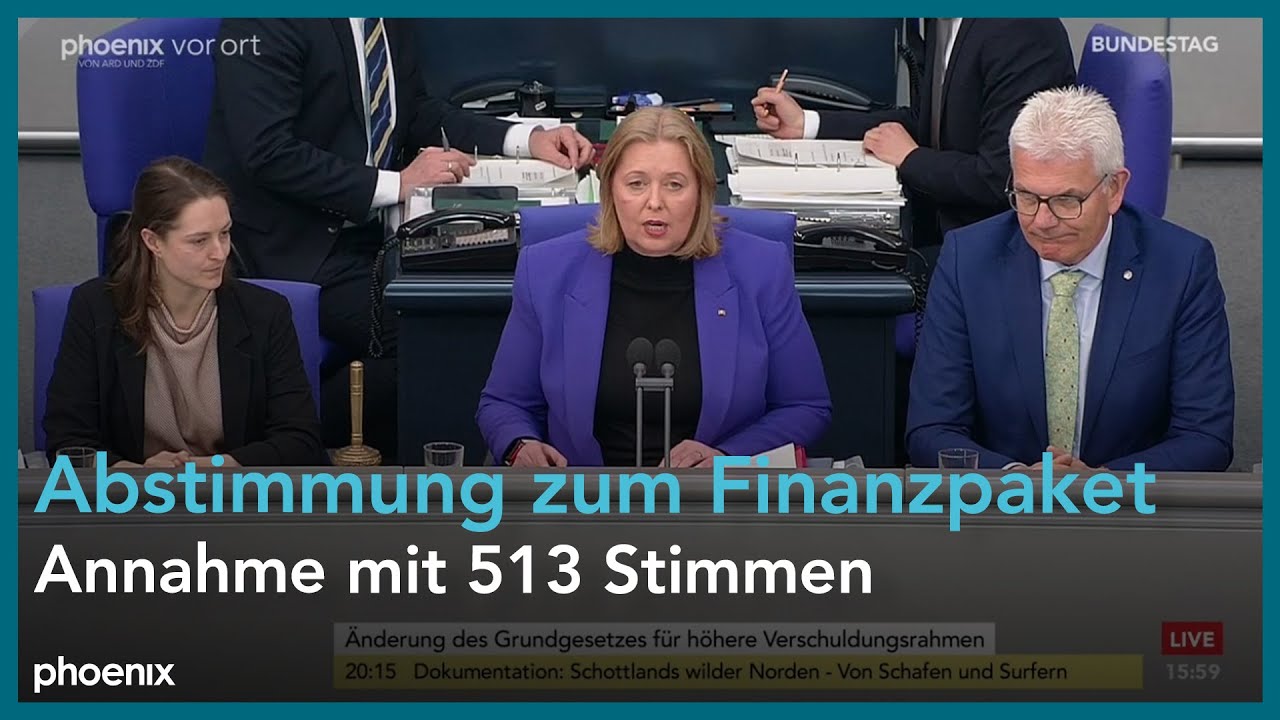 Ergebnis der Abstimmung zum Finanzpaket am 18.03.25