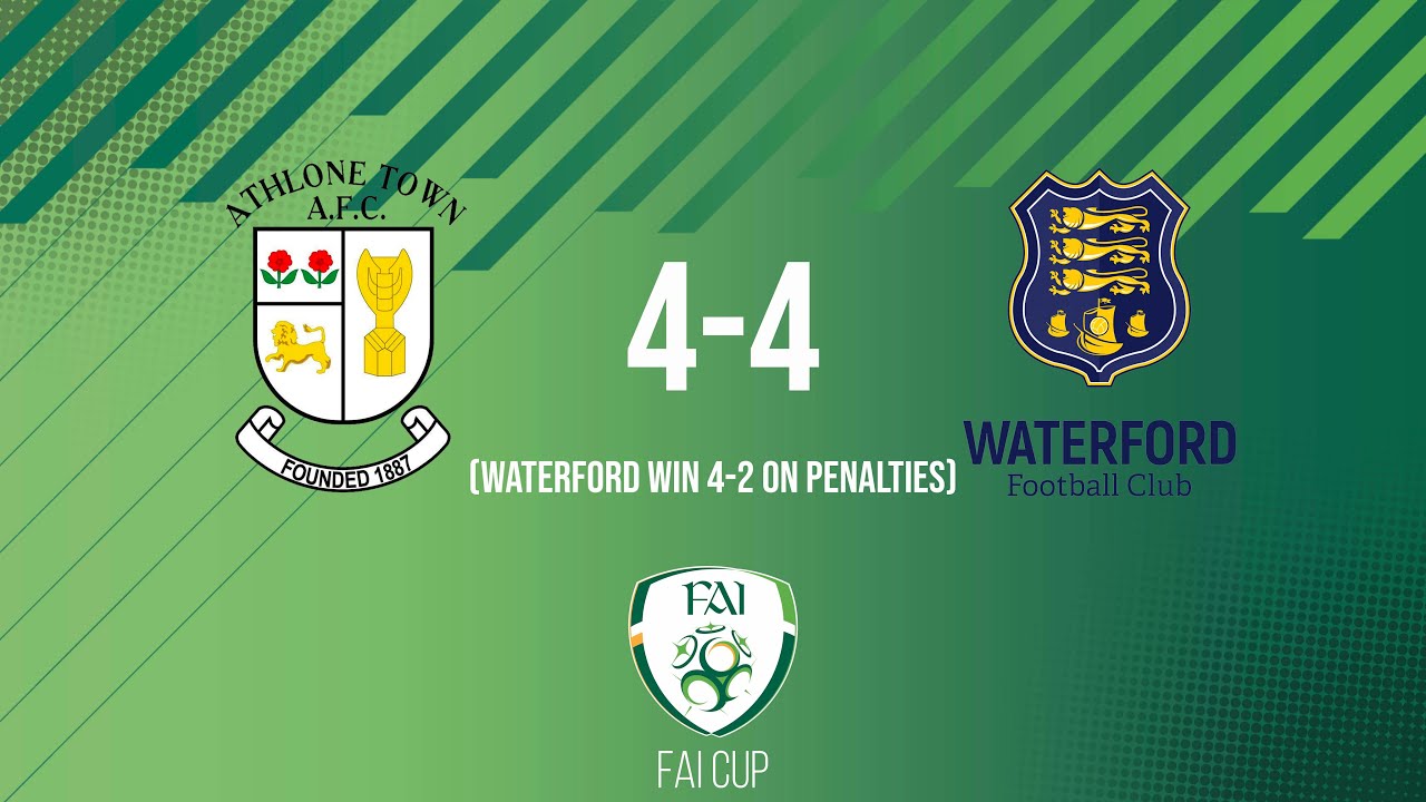 FAI Cup First Round: Athlone Town 4-4 Waterford - Waterford win 4-2 on penalties