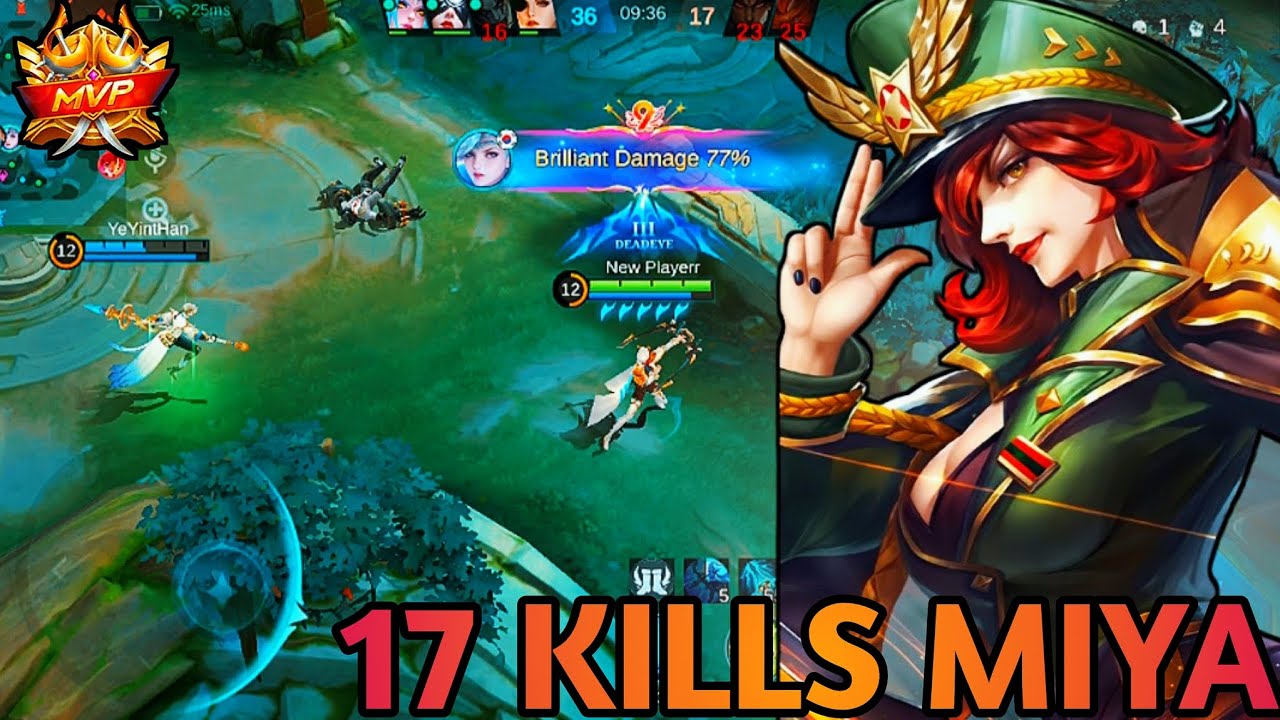 17 Kills!! Miya - Honor Skin Legendary and Mvp Gameplay | Massive Damage | Moba Legends 5v5!!