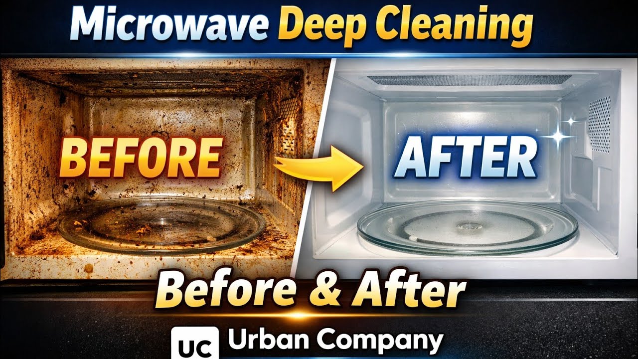 Microwave Interior & Exterior Deep Cleaning | Urban Company Professional Service