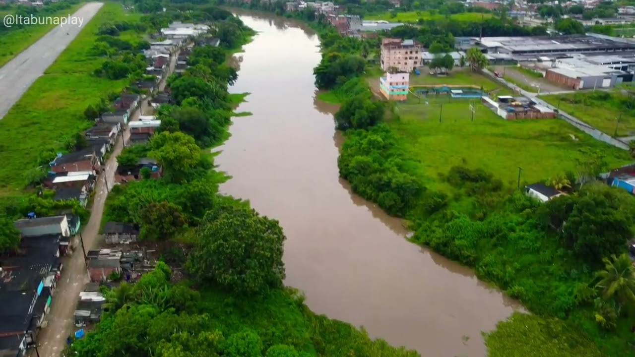 Imagem aérea - Rio Cachoeira - Monitoramento de inchentes. 