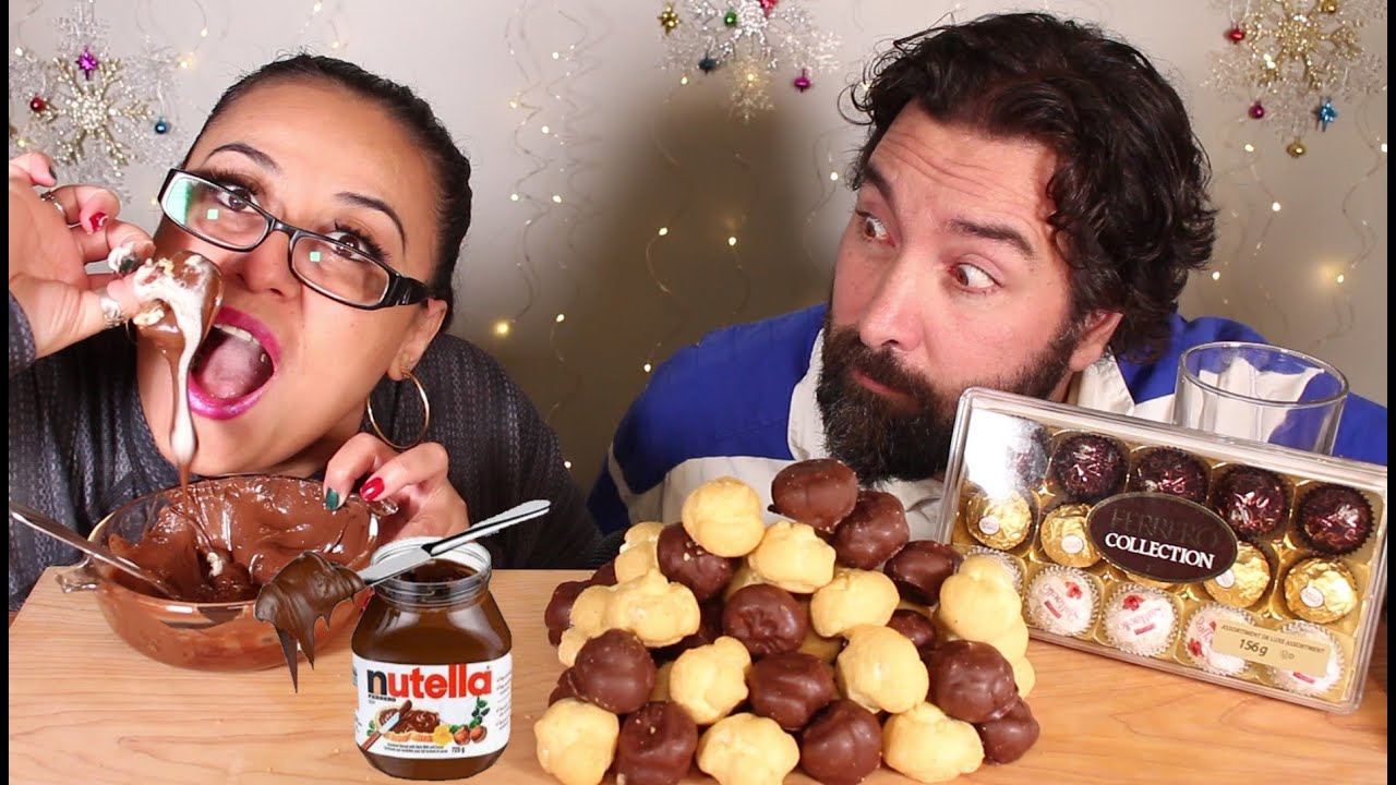PROFITEROLES, NUTELLA AND FERRERO ROCHER CHOCOLATE MUKBANG 먹방 - Sweet Balls Series Episode 3 -