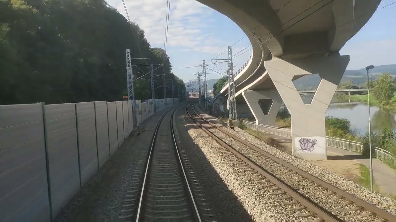Cesta vlakom po novej trati Púchov - Považská Bystrica 2/9/2023/ZSSK / Train journey PU-PB Slovakia