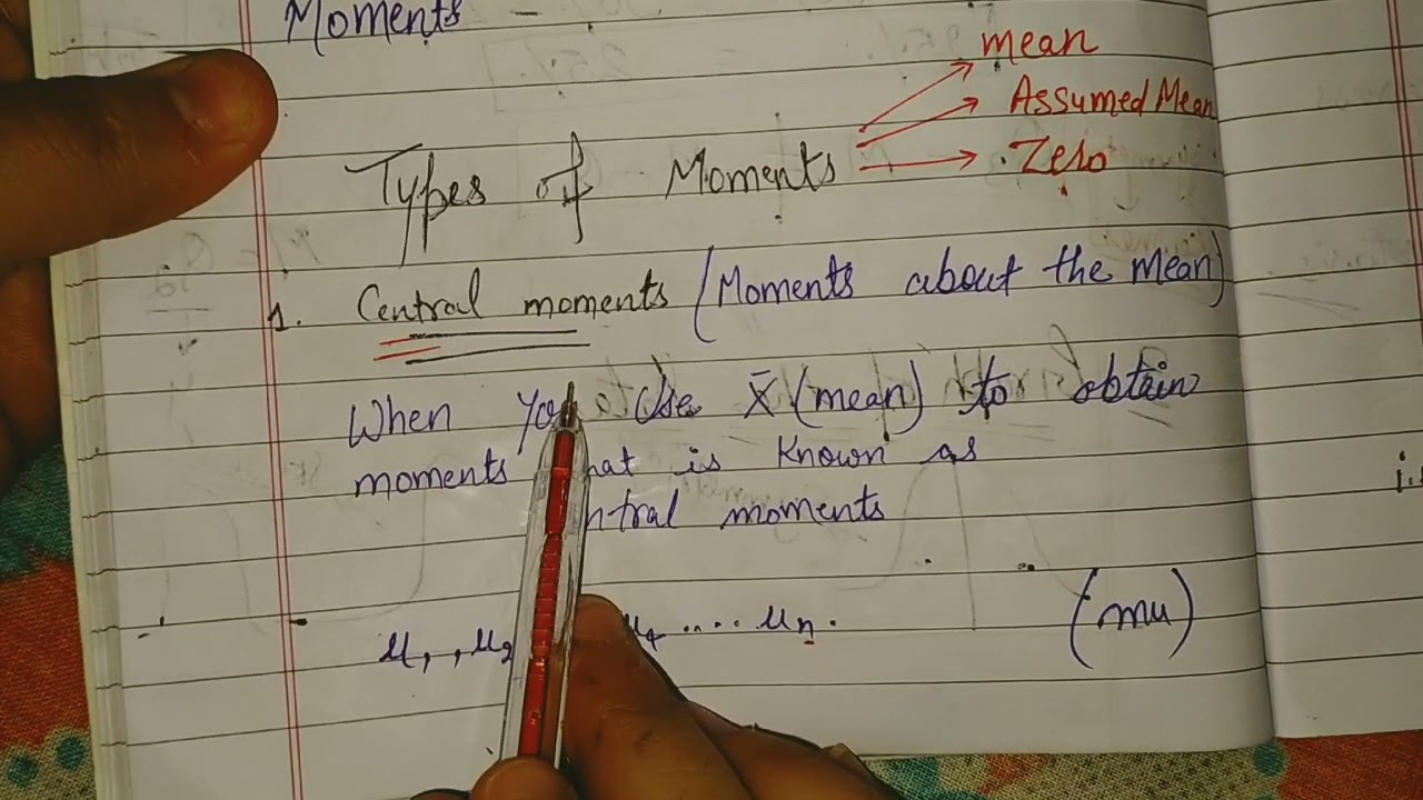 5 | Moments & Kurtosis | Central moment | Arbitary moment | Zero moment | Types & Utility of moment.
