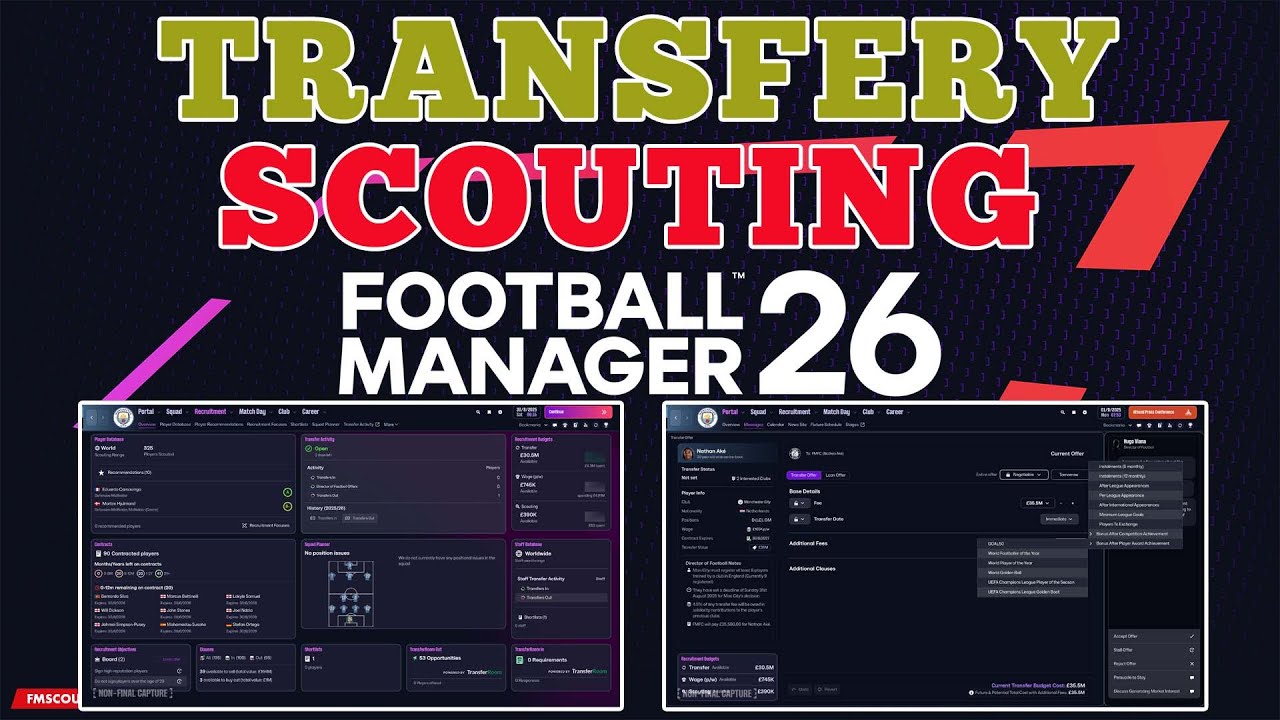Football Manager 26 - Poprawione Transfery i Skauting plus nowe opcje w Transfer Room.