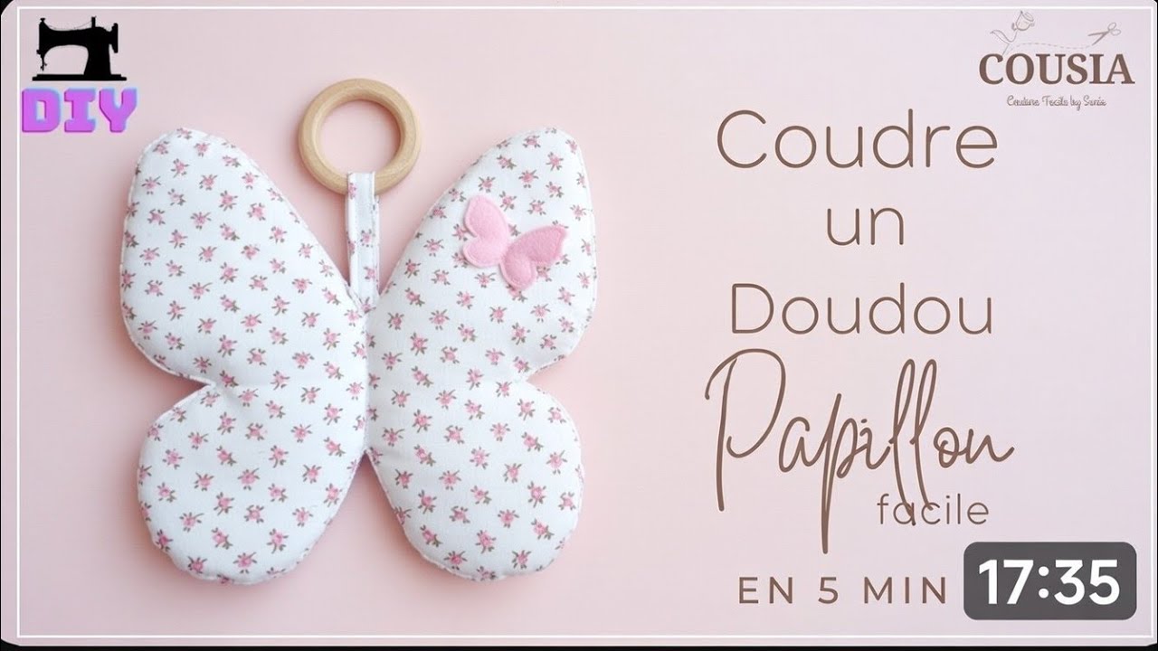 Coudre un Doudou papaillon en 5 minutes HYPER FACILE #couturefacile#sewingtutorial