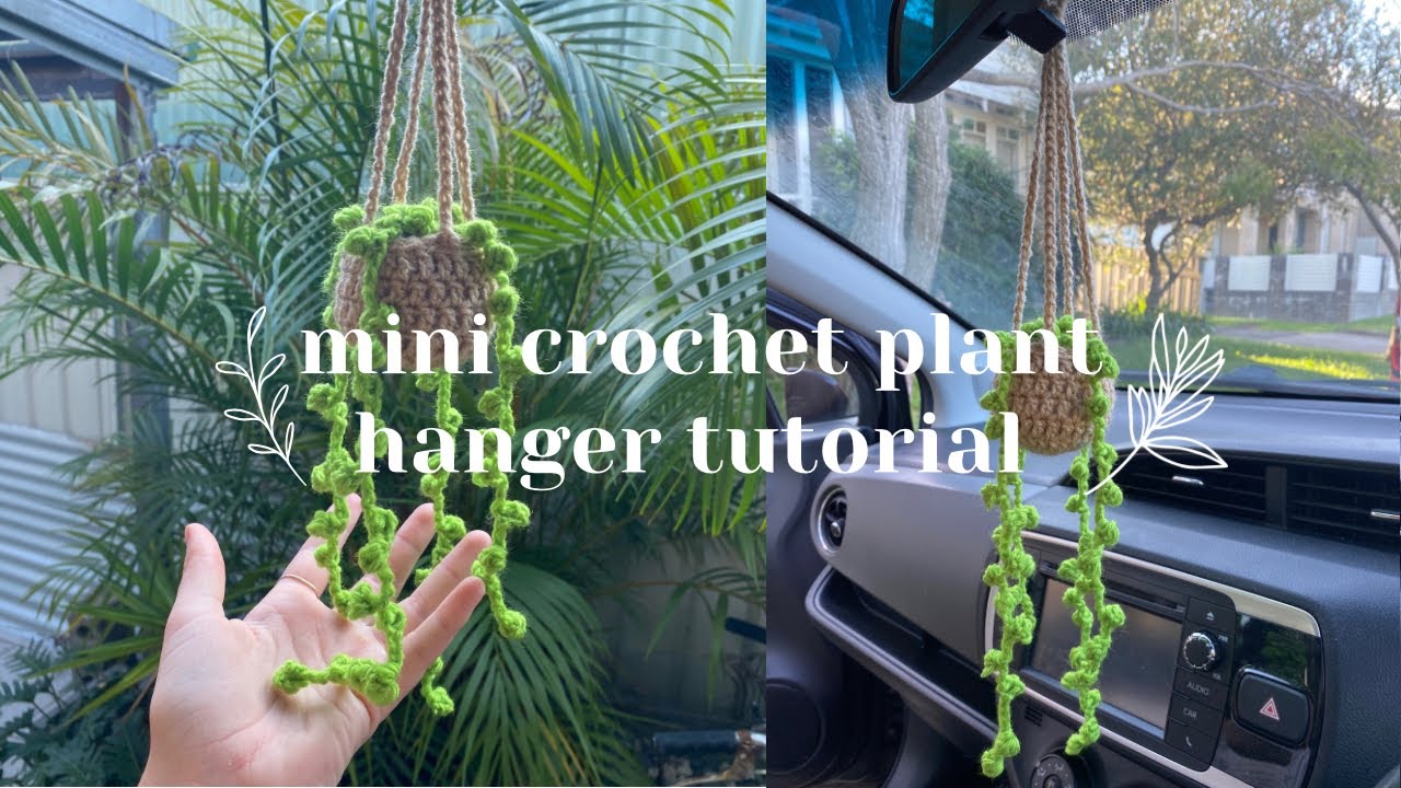 How to crochet a mini hanging plant | a simple and quick tutorial 🌱
