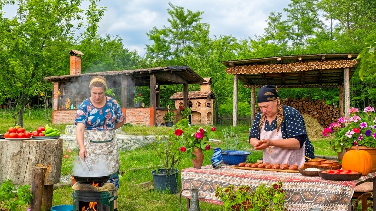 A Peaceful Day in the Village: Preparing Homemade Meals from Scratch