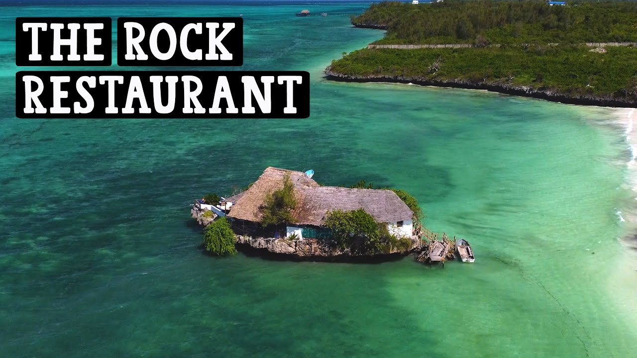 Trying seafood at a restaurant built on a rock (The Rock Restaurant - Zanzibar)