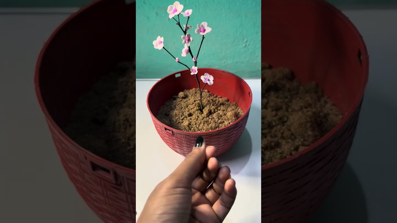 DIY mini Flower Tree With Foam Clay 🌸| Simple And Cute Decoration 