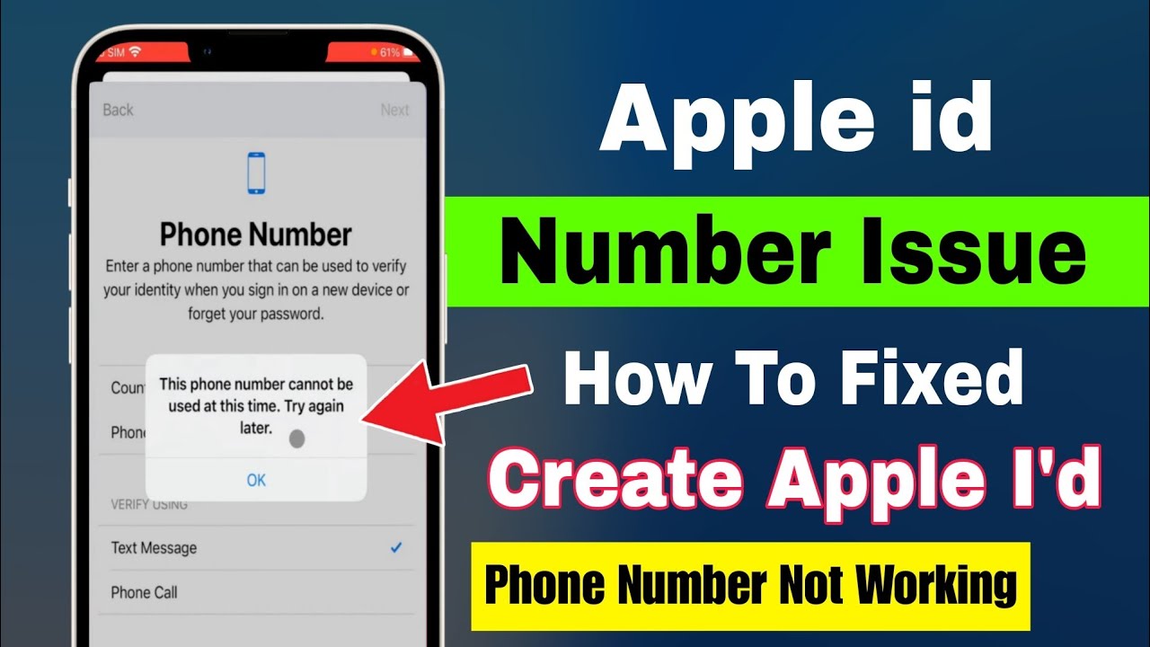 Fixed✅ This phone number cannot be used at this time apple id |how to fix this phone number be issue