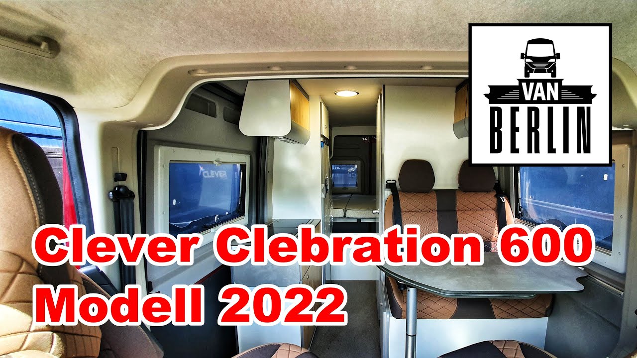 Bestseller Clever Van Celebration 600 Modell 2022 Roomtour | Aufstelldach | neues Dekor weiß + Apfel