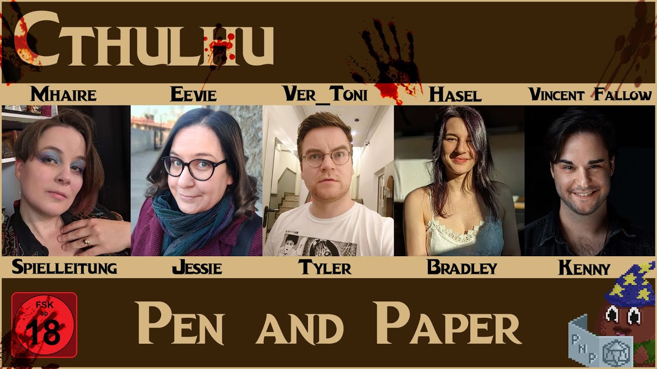 Cthulhu Rollenspiel Horror mit Vincent Fallow, Toni Michael Sattler, Mhaire Stritter, Eevie Demirte