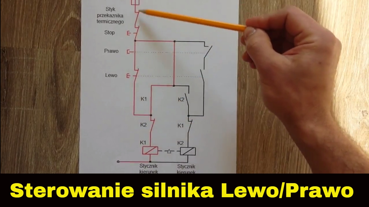 #9 Schemat sterowania lewo-prawo. Zmiana kierunku wirowania silnika tr&oacute;jfazowego.