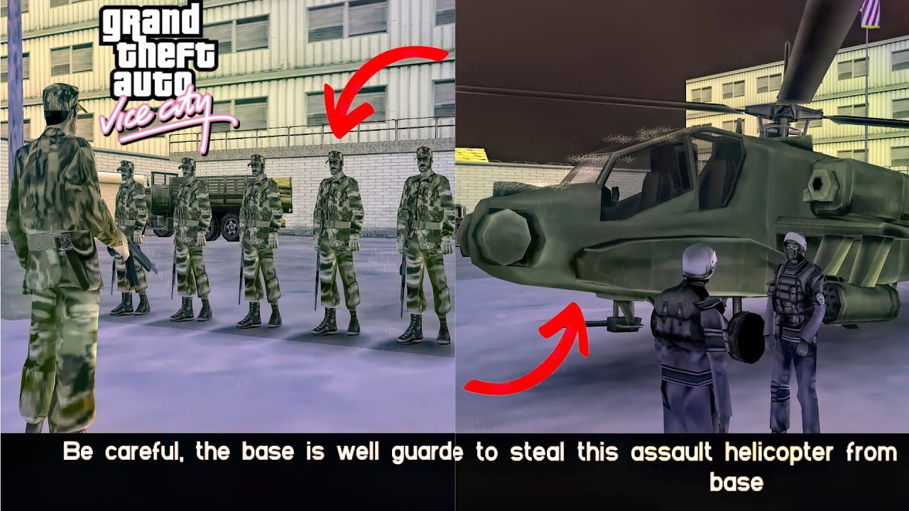 Ограбление армейского лагеря в GTA Vice City! (Миссия по ограблению секретной военной базы GTA VC)