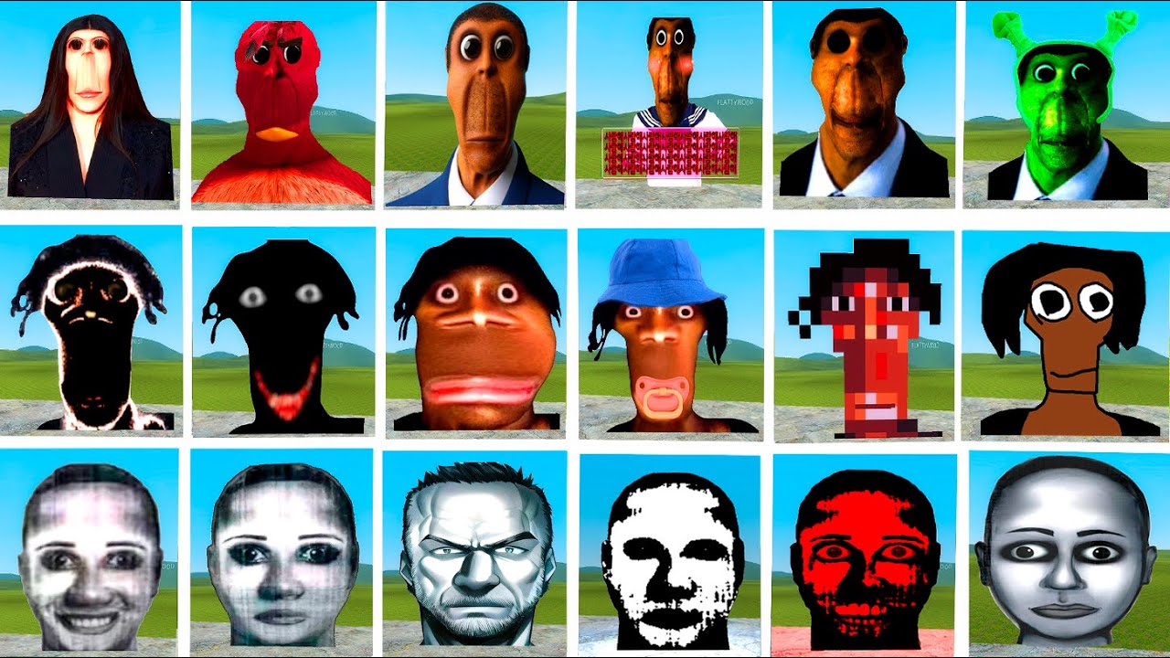 JUANDALE PRINGLE FAMILY & OBUNGA NEXTBOTS FAMILY & SELENE DELGADO NEXTBOTS Chase me in Garry's Mod