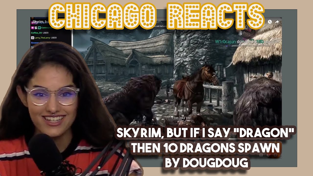 Skyrim, но если я скажу «дракон», то появится 10 драконов. Автор: DougDoug | Первая реакция
