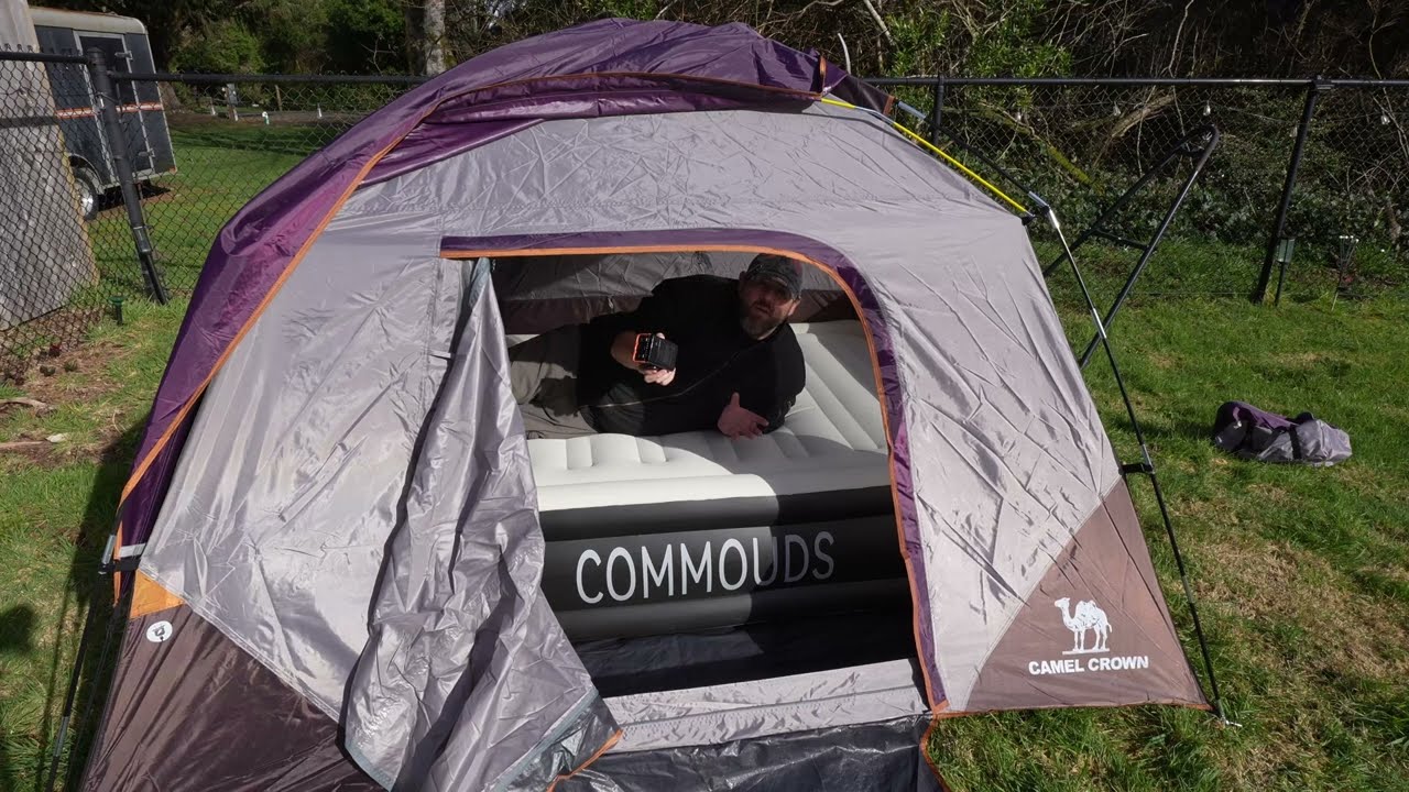 COMMOUDS Queen Air Mattress with Built-in Battery Powered Removable Pump