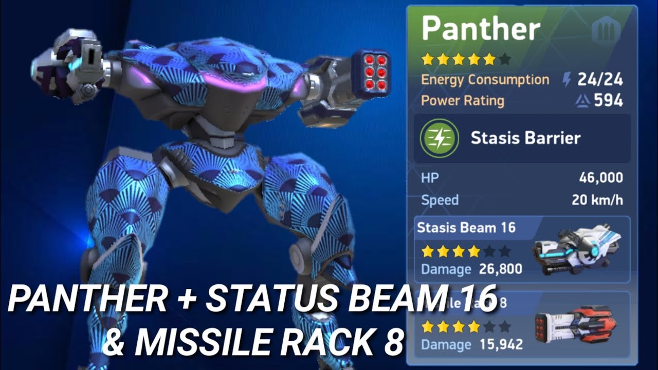 PANTHER + STATUS BEAM 16 & MISSILE RACK 8 | MECH ARENA ROBOT SHOWDOWN