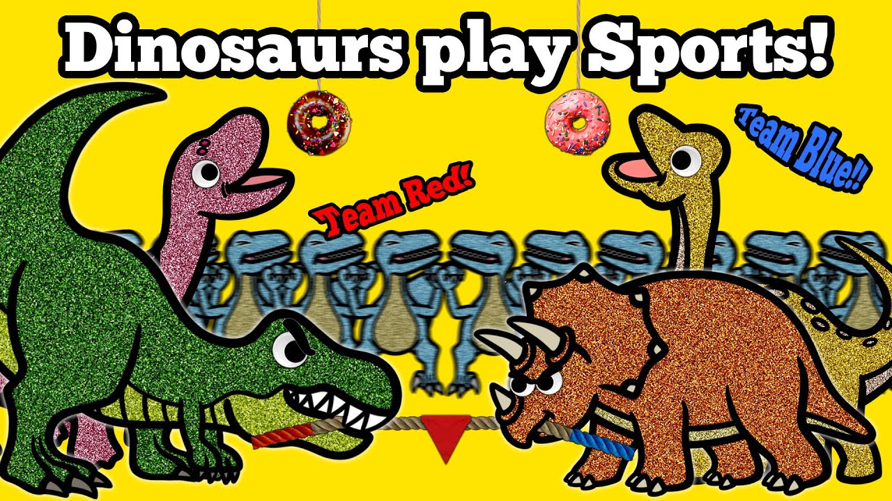 Dinosaurs Play Sports Together! | Elementary School Field Day Games & Activities for Kids