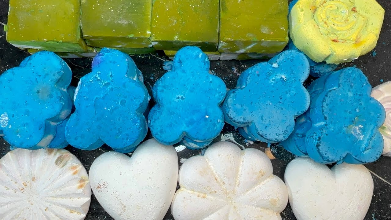 Green crispy Chalk, Cloudy Blue and Homemade | Oddly satisfying 