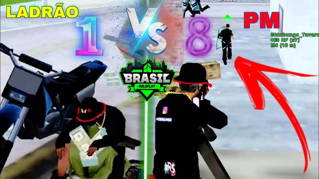 1 VS 8 PM'S NO BRP - AÇÃO COMPLETA NO BRASIL ROLEPLAY CHAU BRP GTA SA COM DATA MODIFICADA ANDROID PC