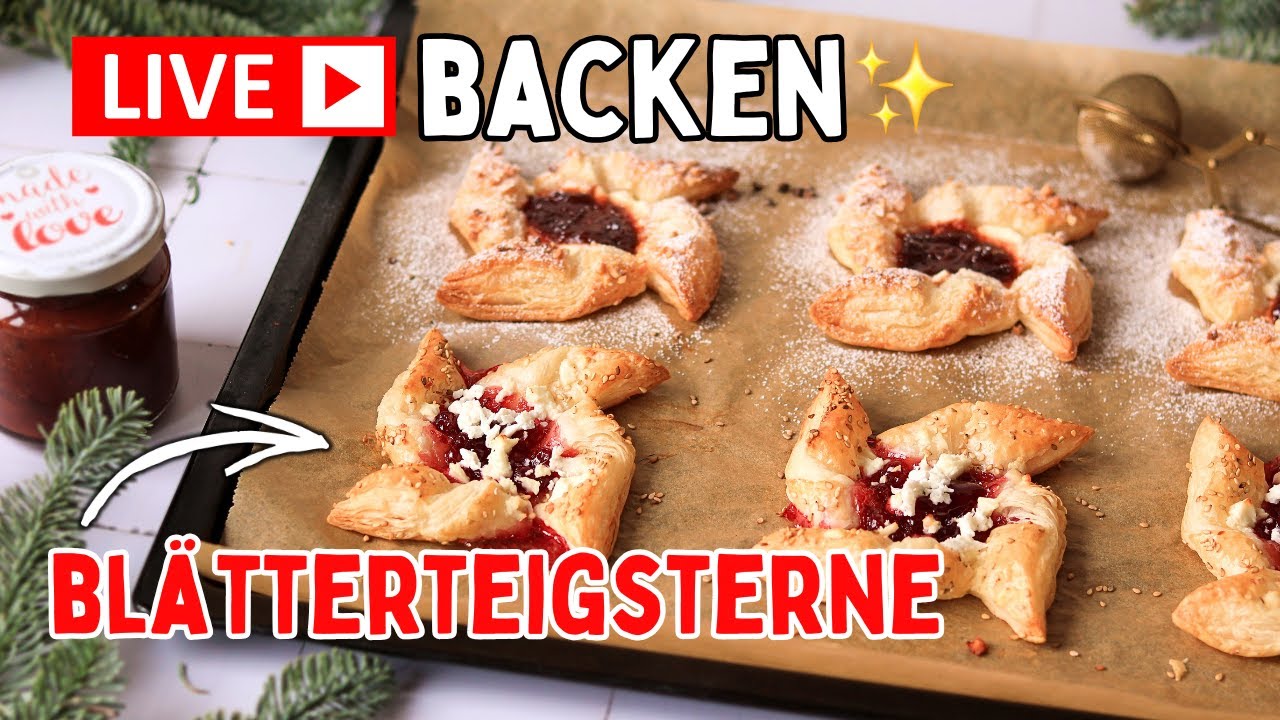 Weihnachts-Backen LIVE 🎄✨ Blätterteigsterne in süß & salzig – super einfach!
