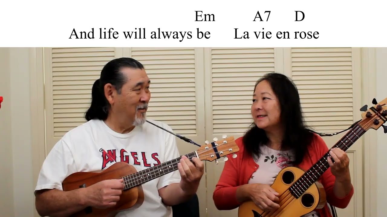 La Vie En Rose - Simple Chords - Ukulele Play Along - Lyrics And Chords On Screen
