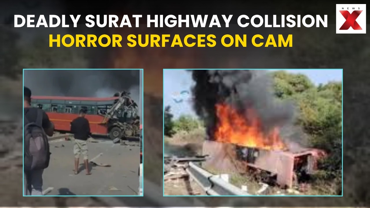 Surat Highway Accident | 8 Killed, 15 Injured As Bus Overturns And Catches Fire | NewsX
