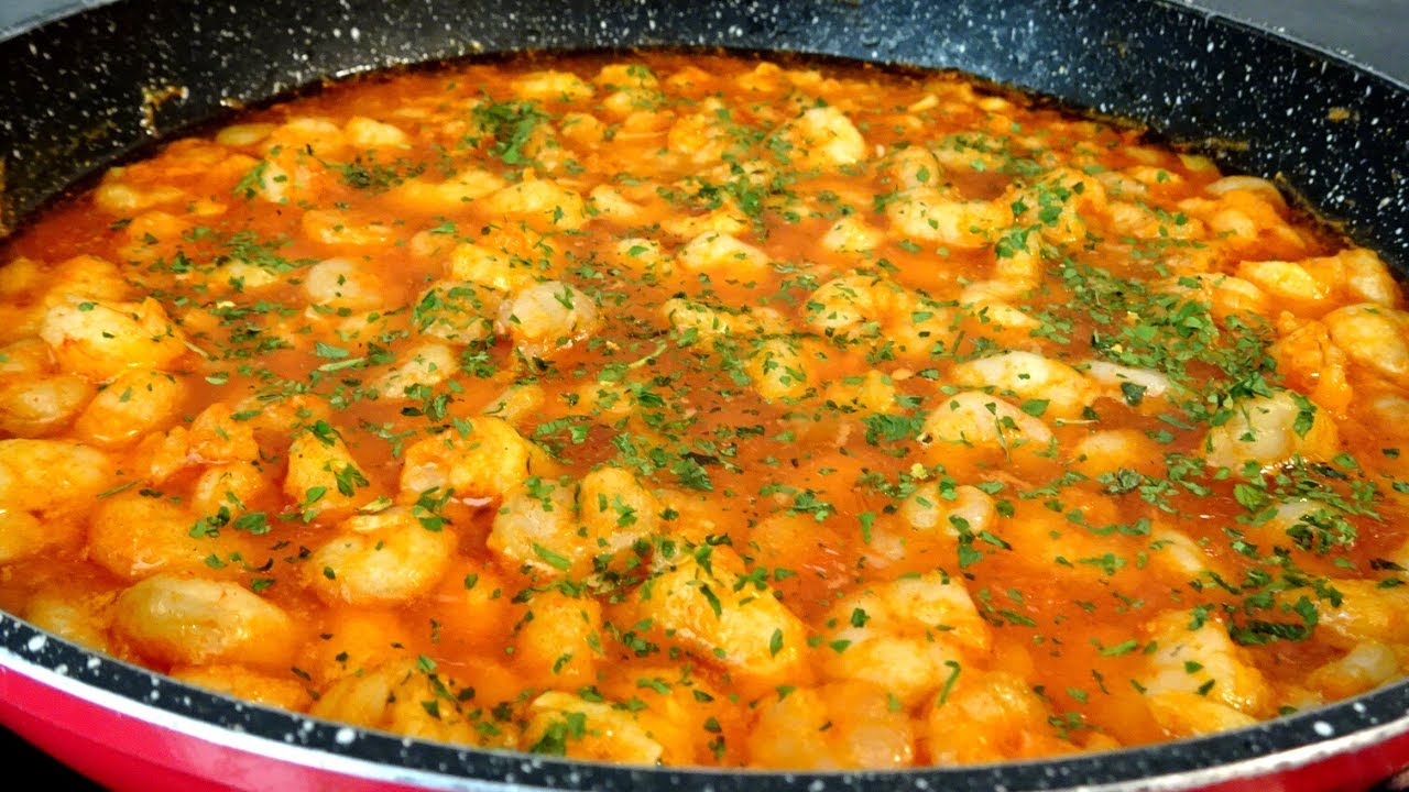 Gambas al pil pil en sarten receta, f&aacute;cil y deliciosas, #gambas