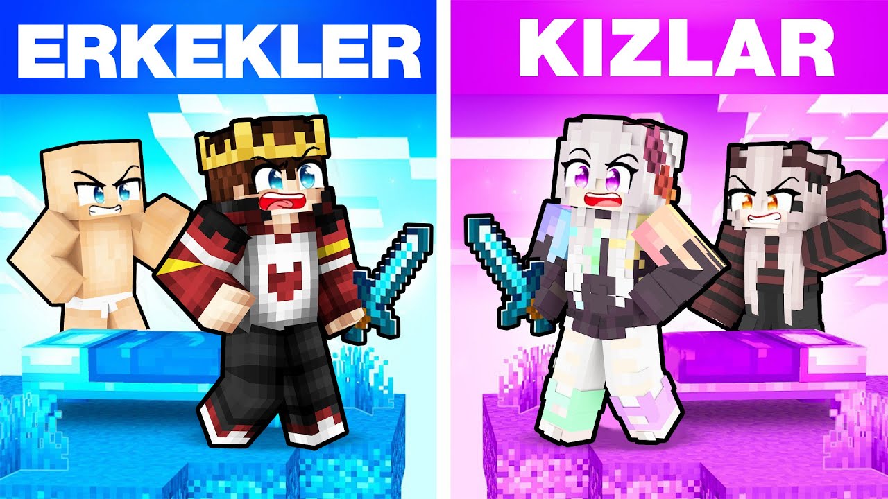 ERKEKLER KULE VS KIZLAR KULE SAVAŞLARI - 😨&nbsp;Minecraft