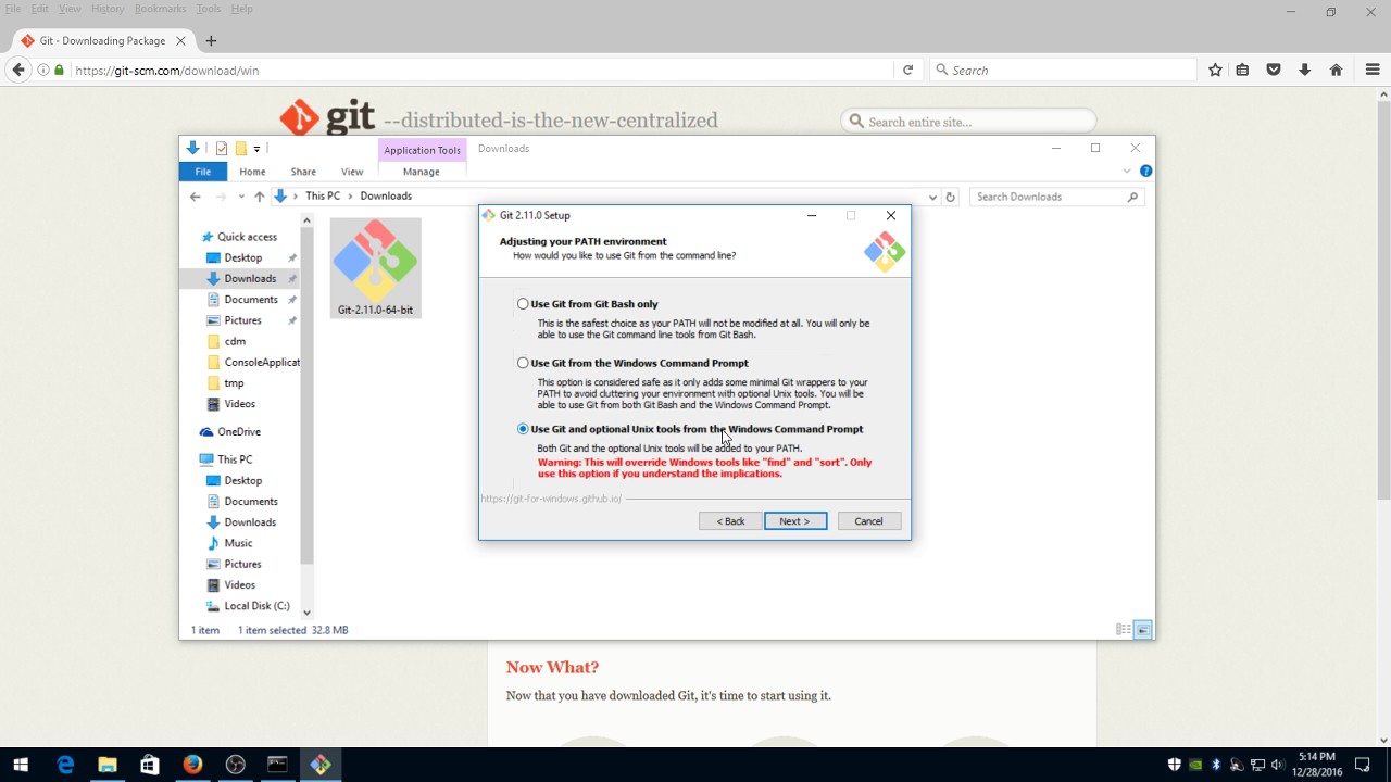 Install Git for Windows 10