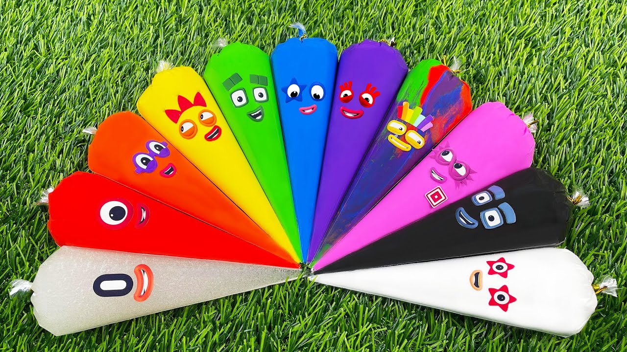 Numberblocks &ndash; Looking All Slime with Piping Bags! Satisfying Slime Video