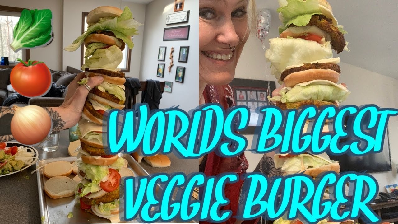 WORLDS BIGGEST VEGAN BURGER? GIRLS VS FOOD VS MASSIVE VEGAN TOWER | WHERES THE BEEF? | HEALTHY DIGS