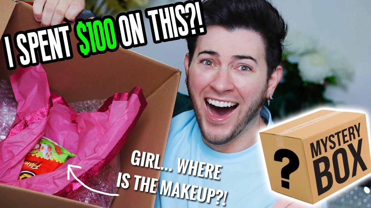 I PAID a FAN $100 TO MAKE ME A MAKEUP MYSTERY BOX... im scared