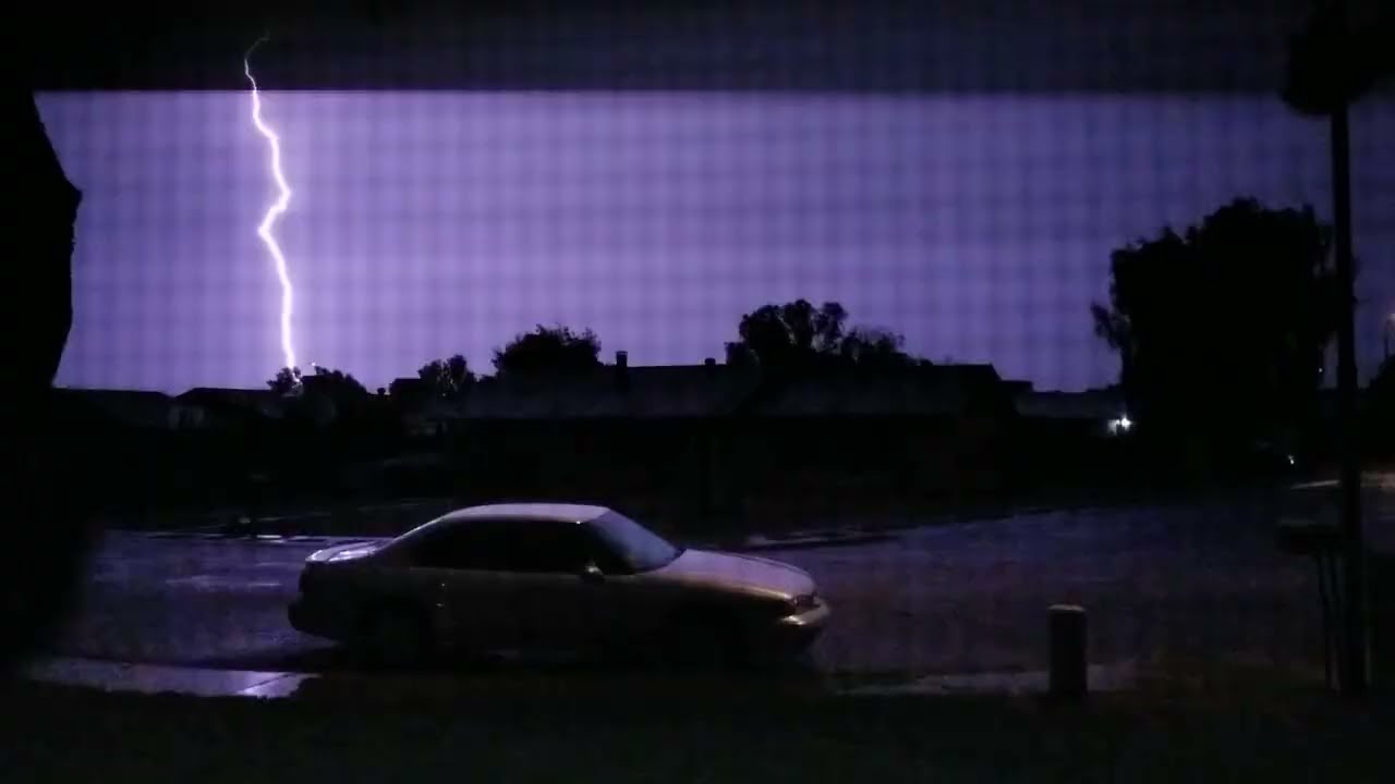 Early morning LOUD thunderstorm!! (Car alarms going off, headphones recommended). Part 2! 
