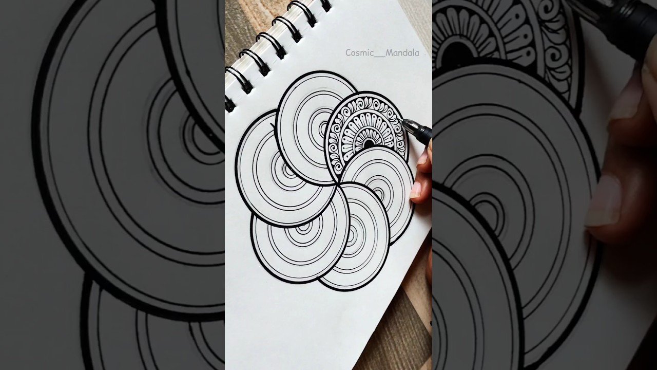 Easy Geometric Mandala Art‼️📐#shorts #shortvideo #mandala