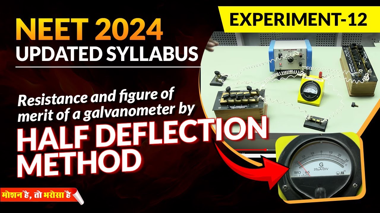 NEET 2024: To determine resistance & figure of merit of a galvanometer by half- deflection method💪🏻