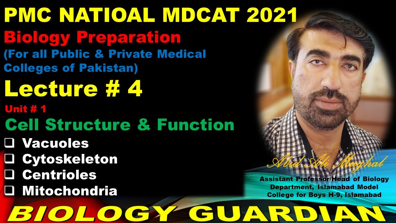 Lecture 4 Biology | PMC National MDCAT 2021 | Vacuoles, Cytoskeleton, Centrioles & Mitochondria