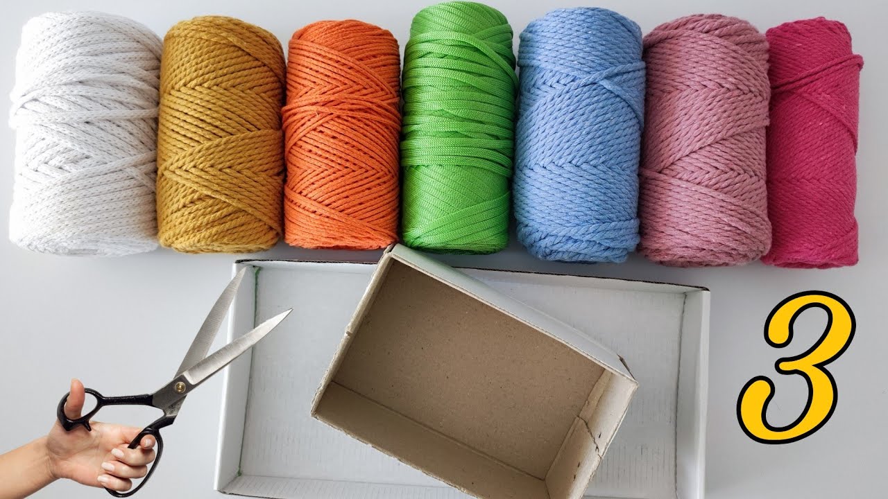 KARTON KUTU İLE  3 HARİKA SEPET YAPIMI✔️ MAKE 3 BASKETS WITH CARDBOARD BOX