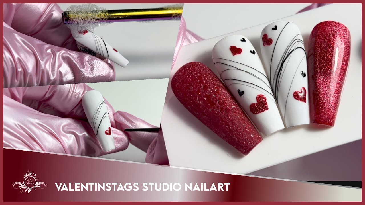 Schnelle Valentinstags Studio Nailart #valentinstag #nailart #naildesign 
