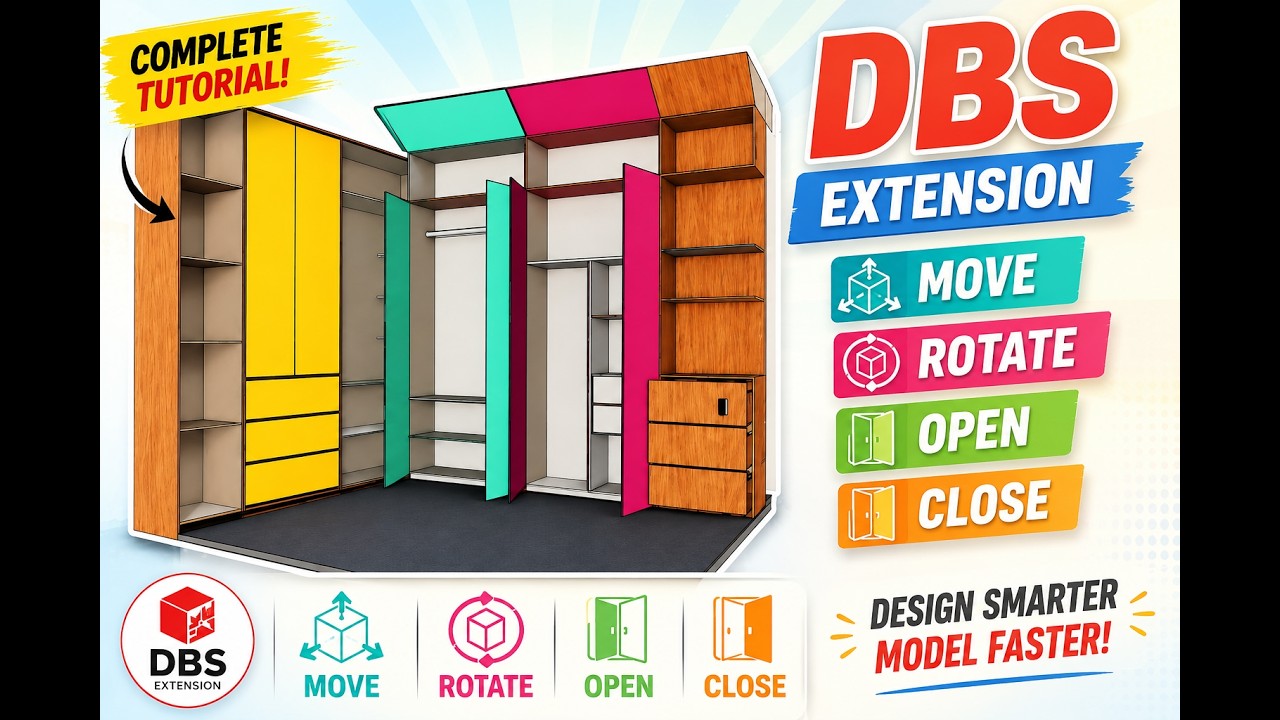 DBS Move Rotate Open Close Plugin / Easy Motion Control in SketchUp! / animation