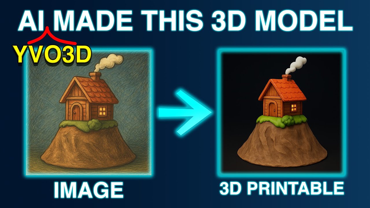 Я создал 3D-печатную модель с помощью ИИ (урок по Yvo3D + очистка Blender)