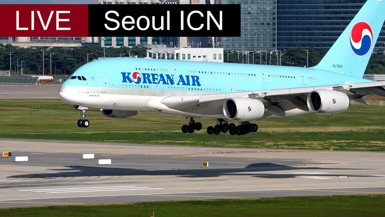 Live Seoul Incheon airport  Korean air & Asiana A380 to LAX